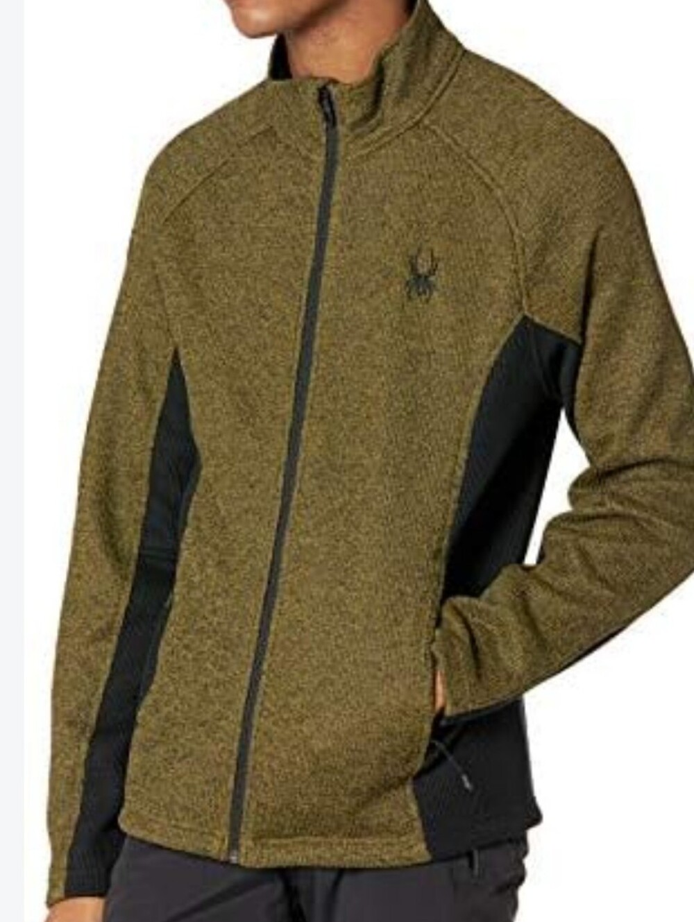 Spyder Men's Olive Green Heather Zip-Up Sweater